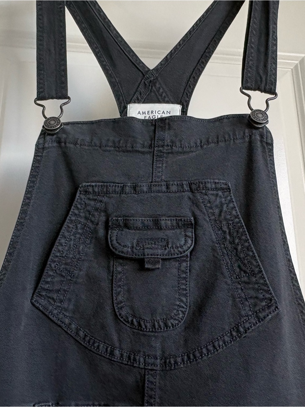 Black Denim Overalls - Wide Leg